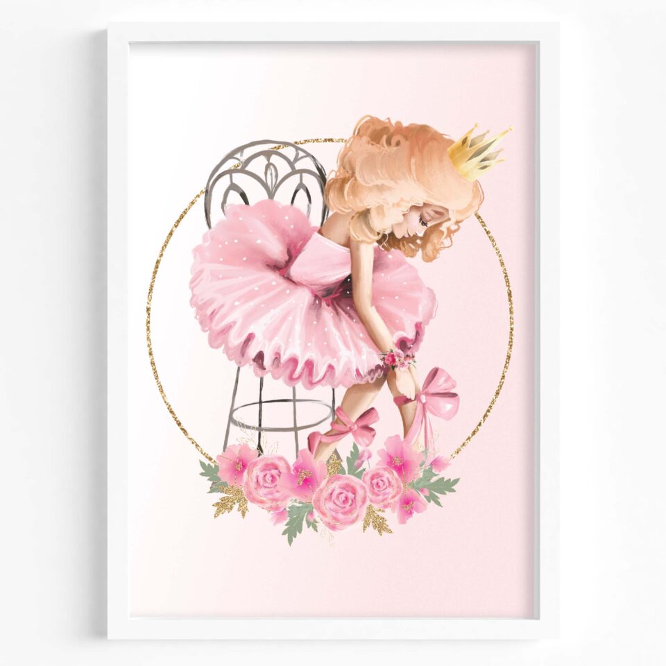 Set 2 tablouri Follow your dreams - balerină blondă - imagine 2