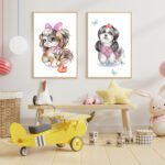 Set 2 Tablouri Cățelusi model 2