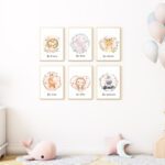 Set 6 tablouri Animăluțe sălbatice cu mesaj
