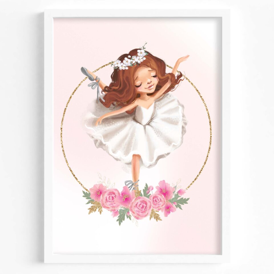 Set 2 tablouri Follow your dreams - balerină brunetă - imagine 2