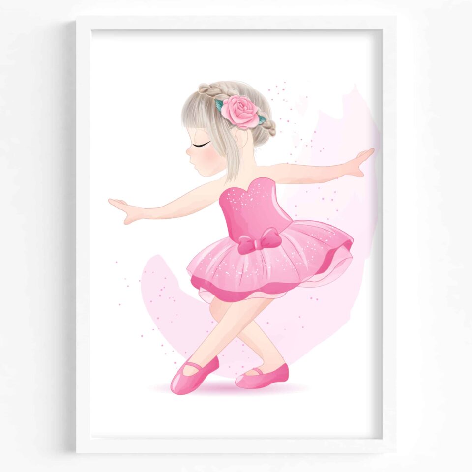 Set 2 tablouri Balerină cu nume personalizabil litera E - imagine 2