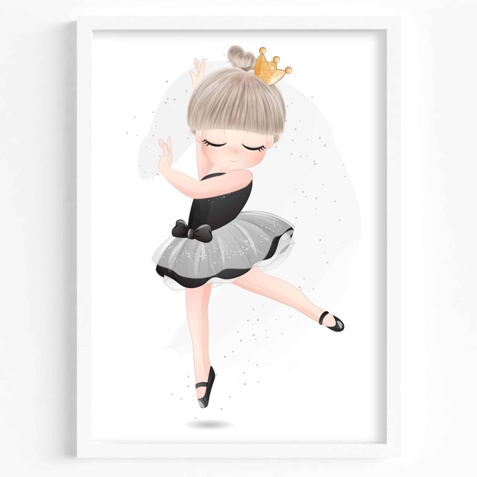 Set 2 tablouri Balerină cu nume personalizabil litera R - imagine 2