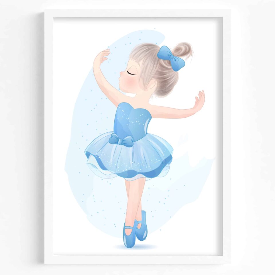 Set 2 tablouri Balerină cu nume personalizabil litera S - imagine 2