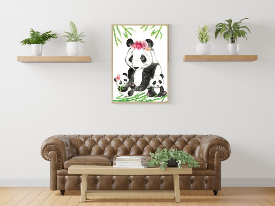 Tablou Familia Panda - imagine 2