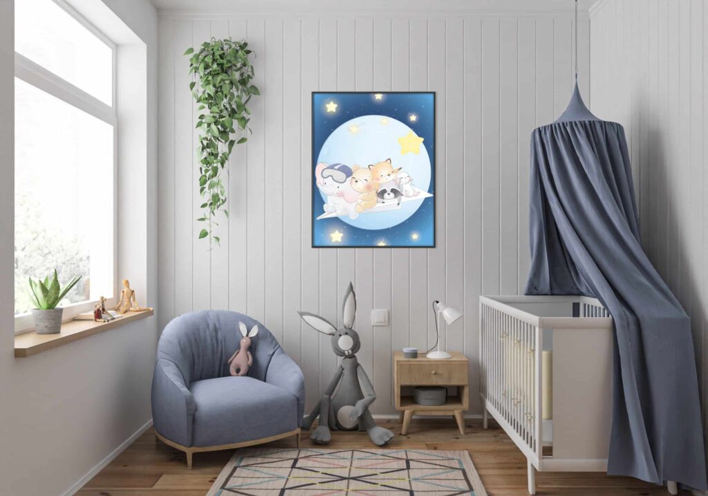 tablou friends on the moon camera