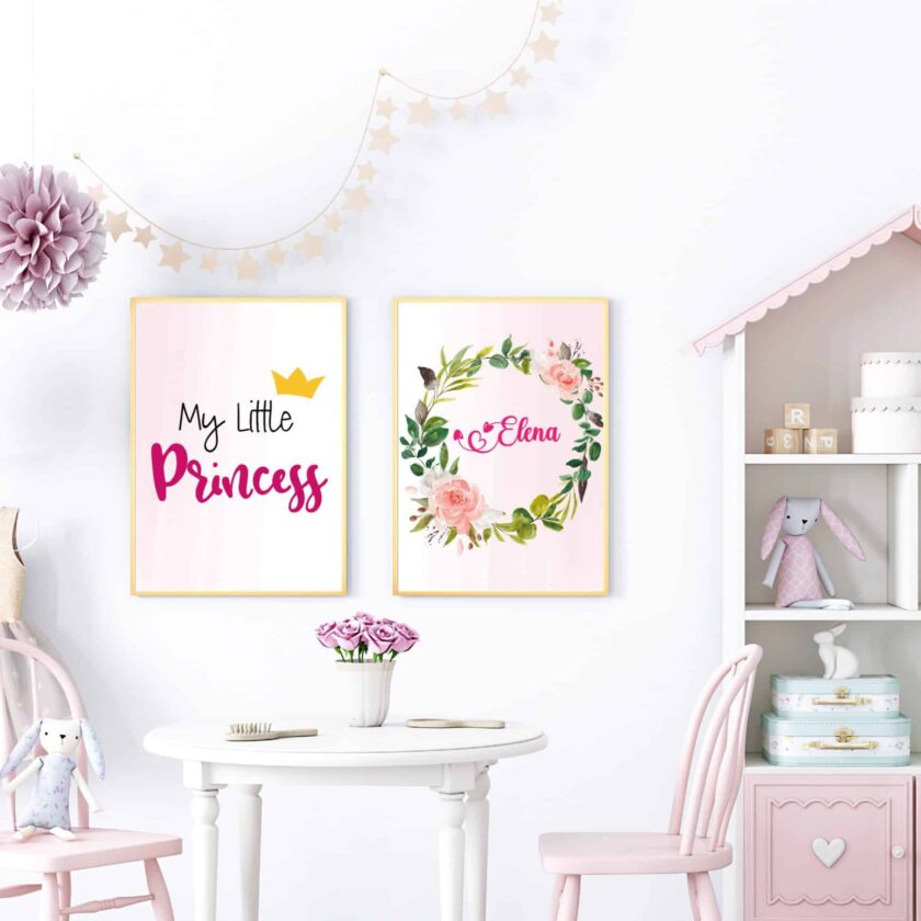 set 2 tablouri personalizabile my little princess