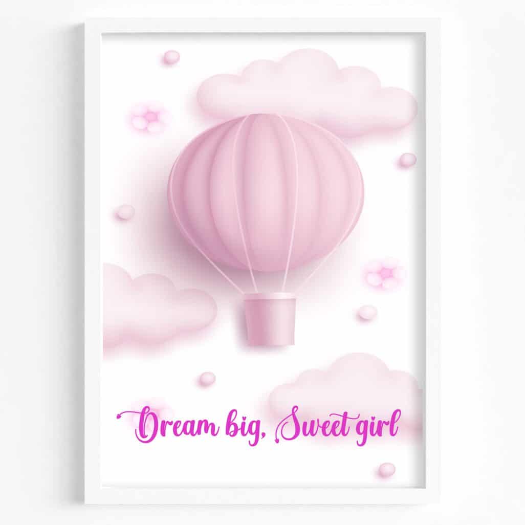 tablou balon dream big sweet girl