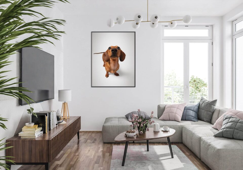 tablou canvas cățel adorabil camera