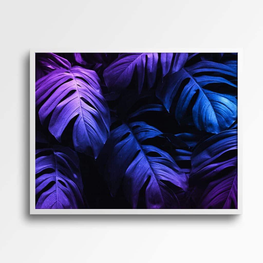 tablou canvas plante tropicale neon abstract