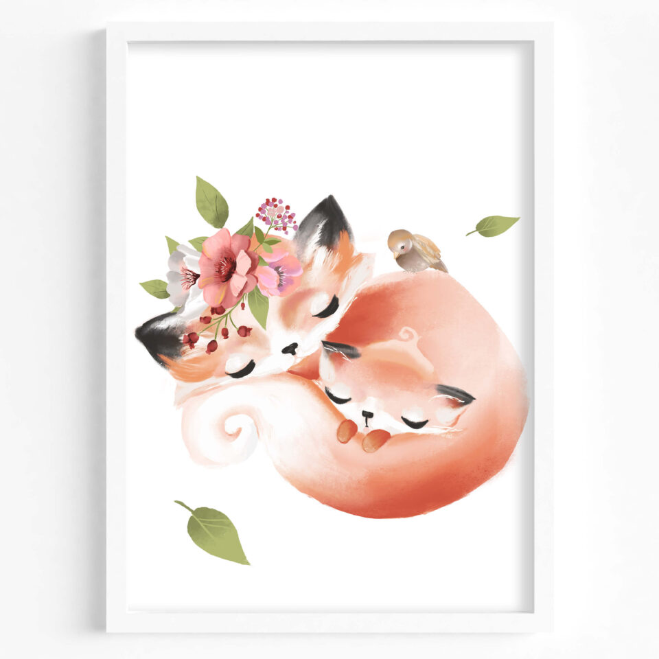 tablou forest animals pui de vulpe