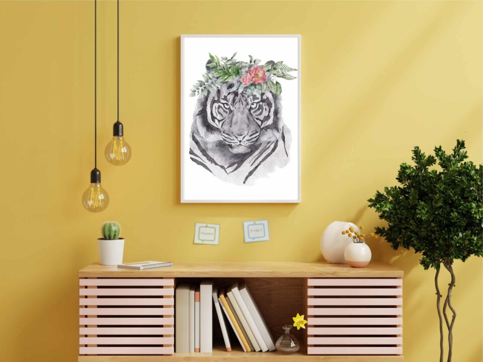 tablou sketch tigru camera
