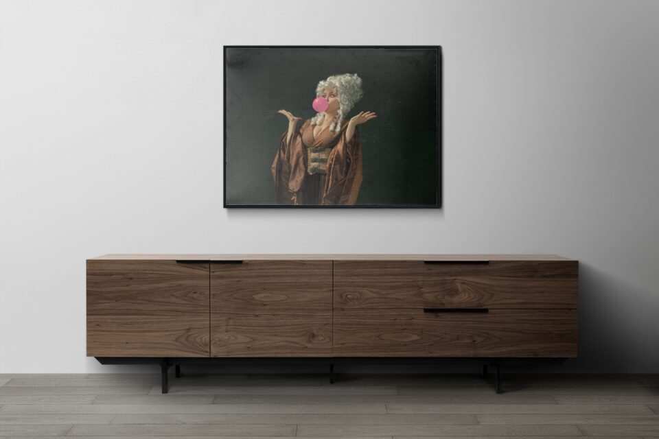 tablou textură canvas ducesă cu balon de gumă camera