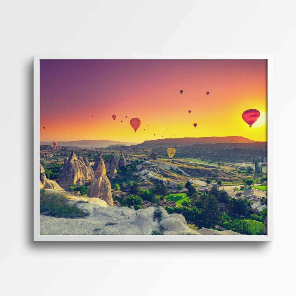 tablou textură canvas În balon prin cappadocia