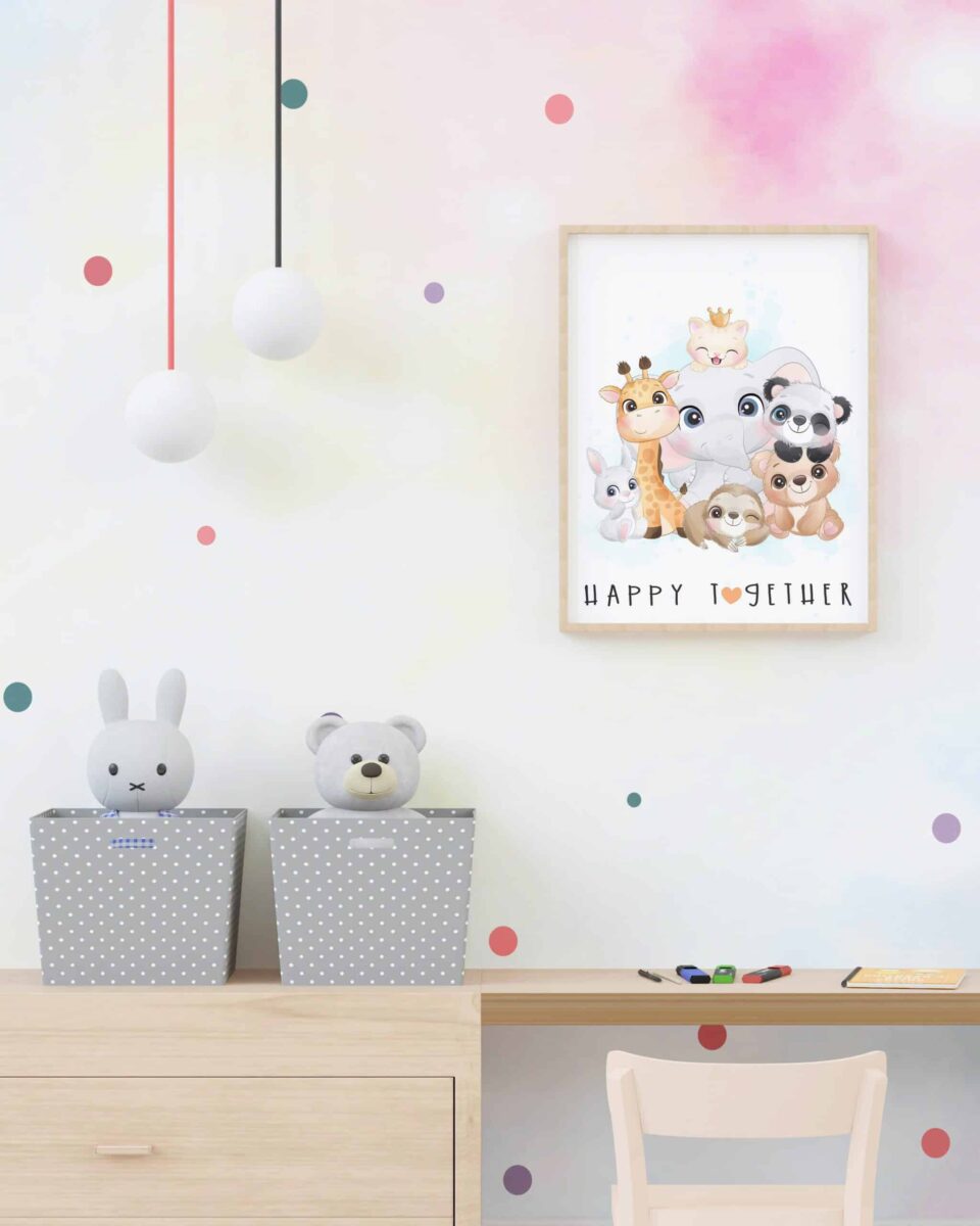 tablou animalute happy camera