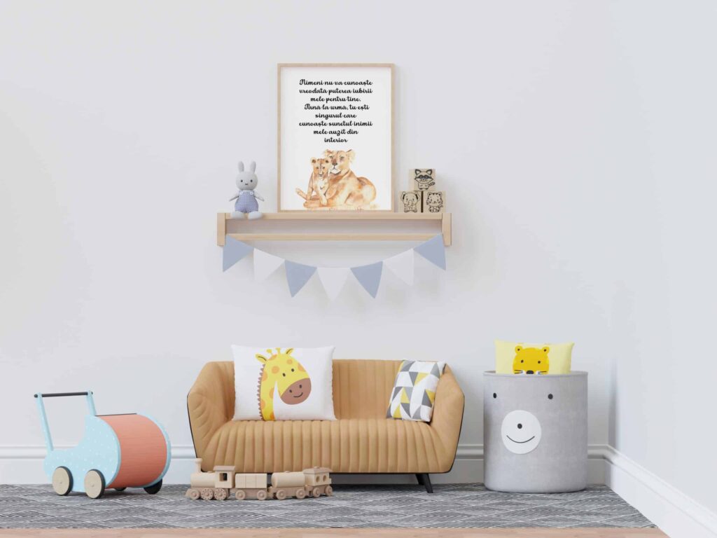 tablou leoaica si puiul camera