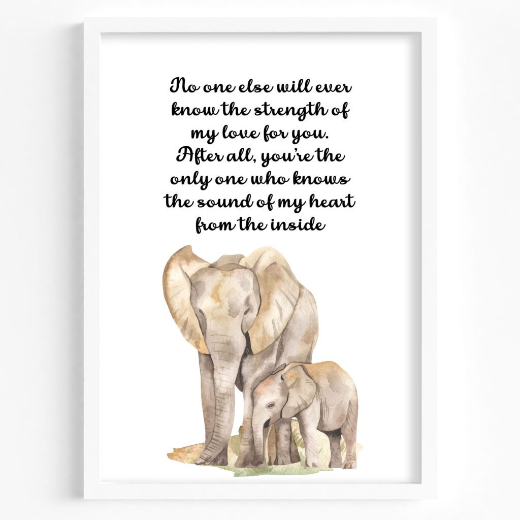 tablou mama elefant si puiul