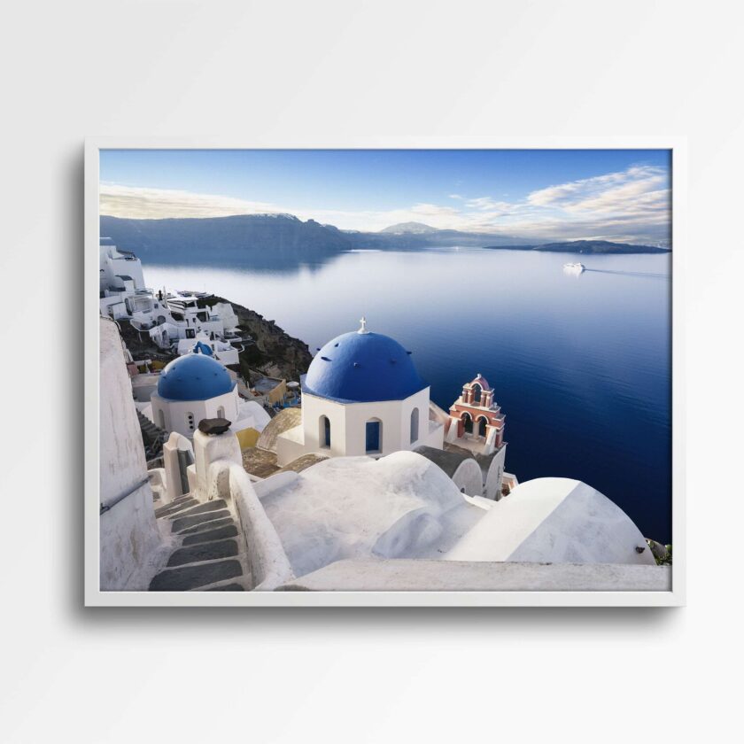 tablou textură canvas santorini sea view