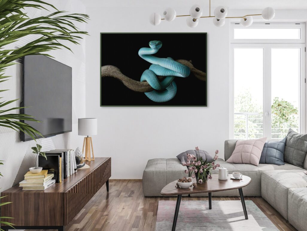 tablou textură canvas viperă albastră camera