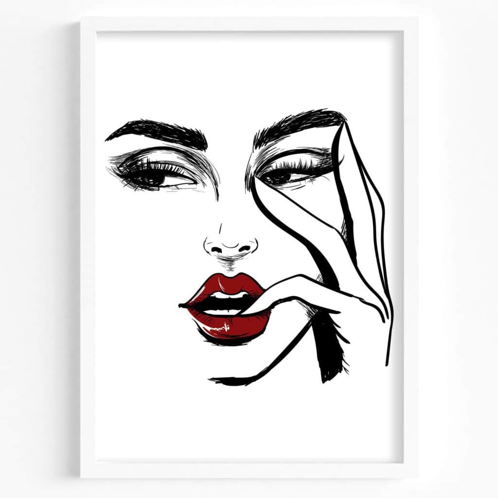tablou red lipstick