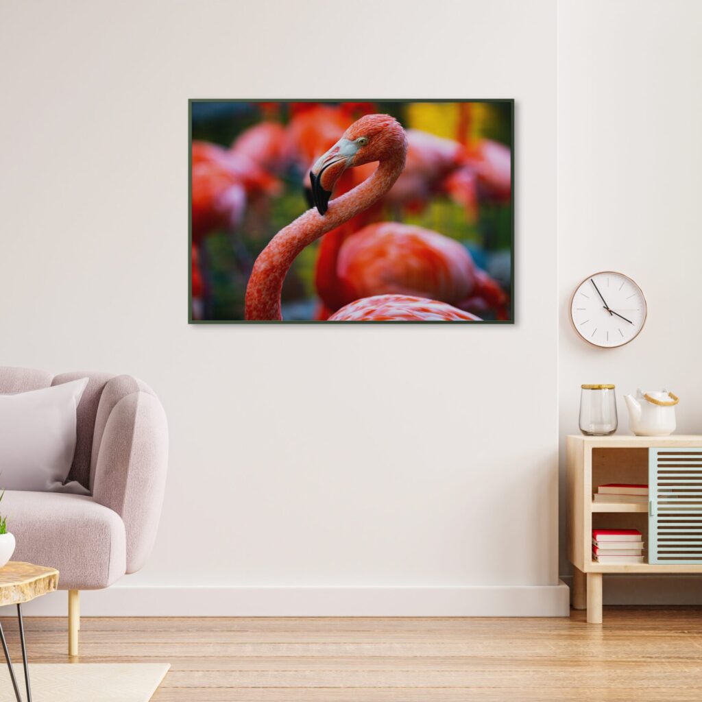 tablou textură canvas pink flamingo camera