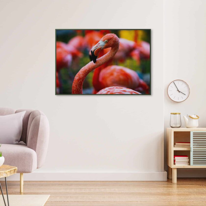 tablou textură canvas pink flamingo camera