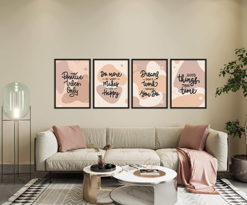 abstract shapes set 4 tablouri motivationale