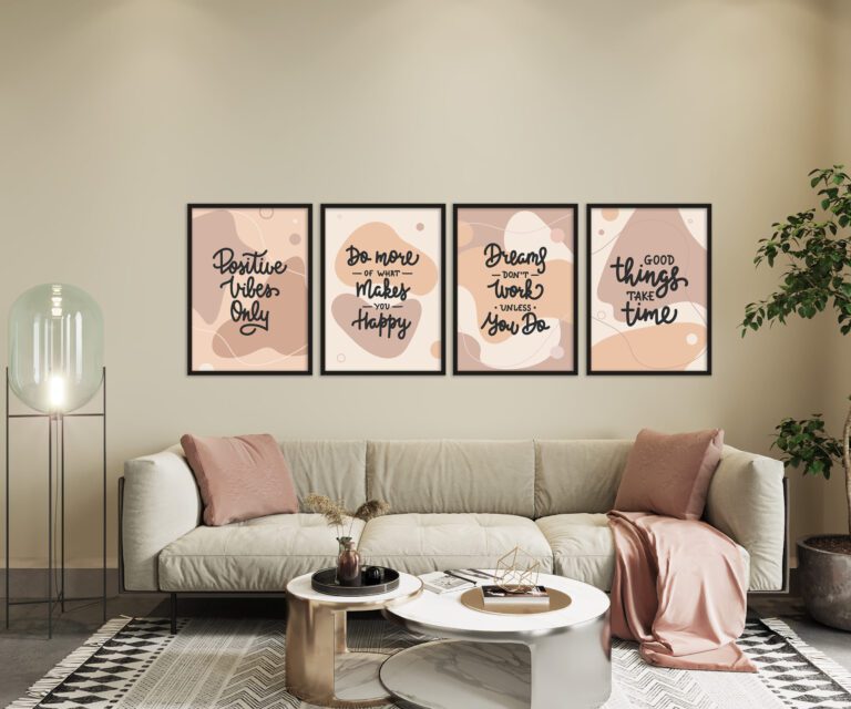 abstract shapes set 4 tablouri motivationale