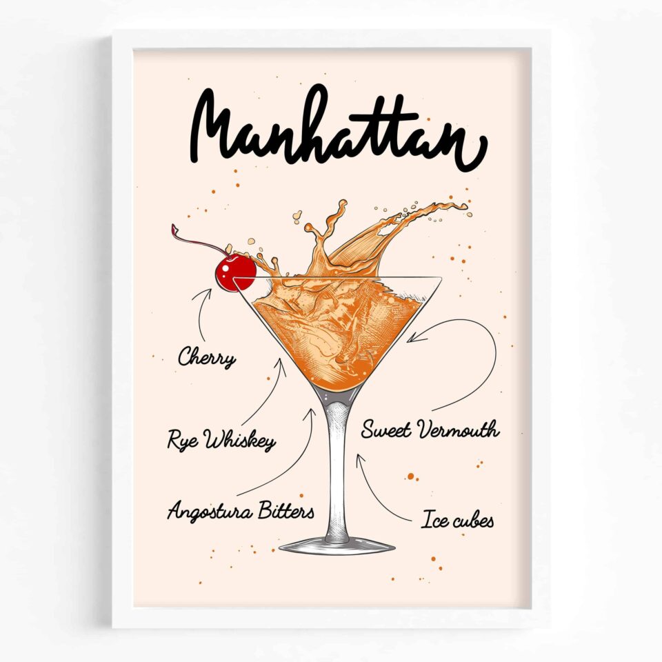 cocktails set de 6 tablouri