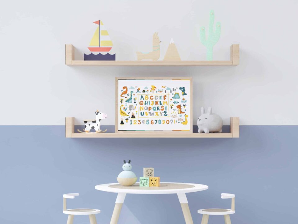 tablou alfabet si numere dino camera