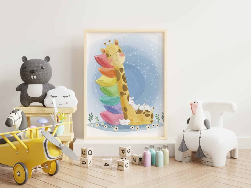 tablou girafă la somn