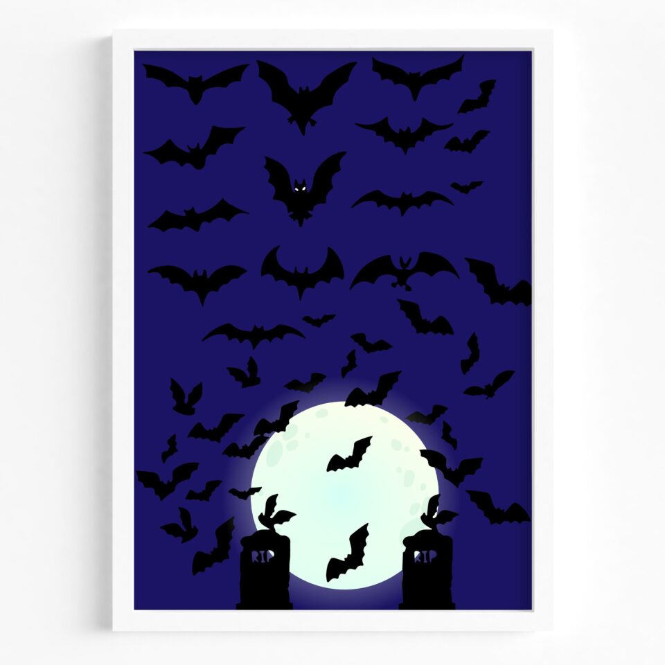 halloween moon set 2 tablouri