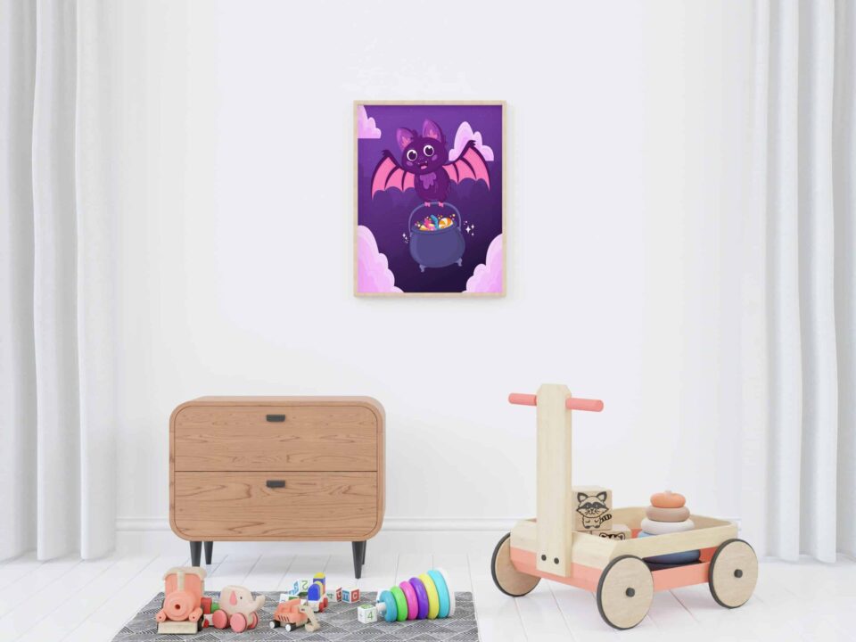 tablou liliac cu dulciuri de halloween