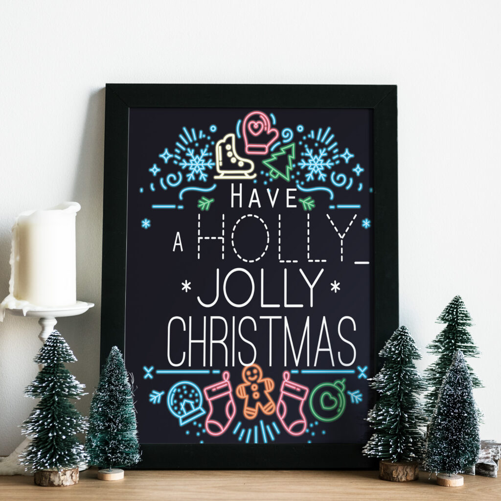 holly jolly christmas felicitare 10x15cm