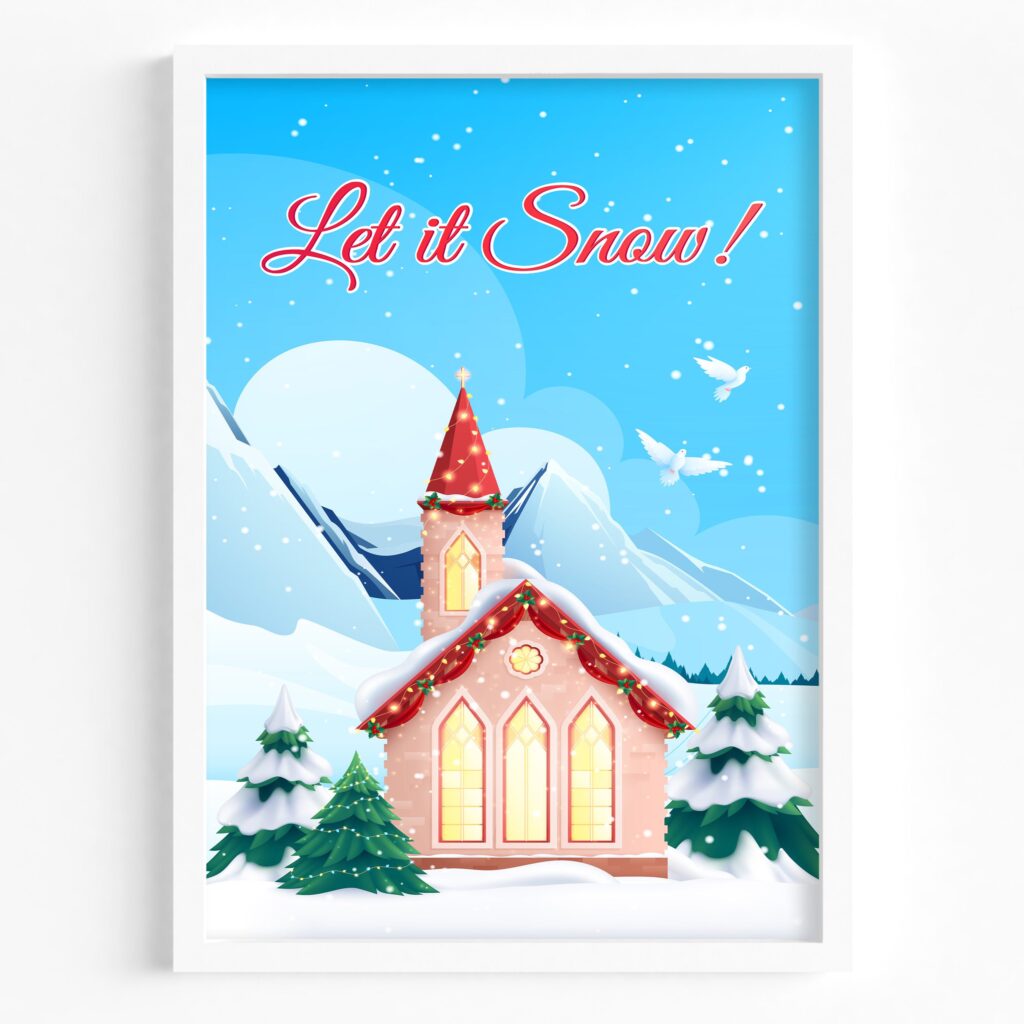 let it snow! tablou decorativ de sărbători pentru copii