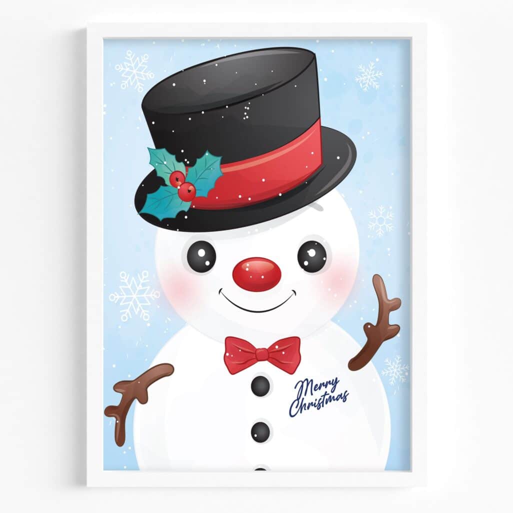 om de zăpadă tablou decorativ de sărbători pentru copii