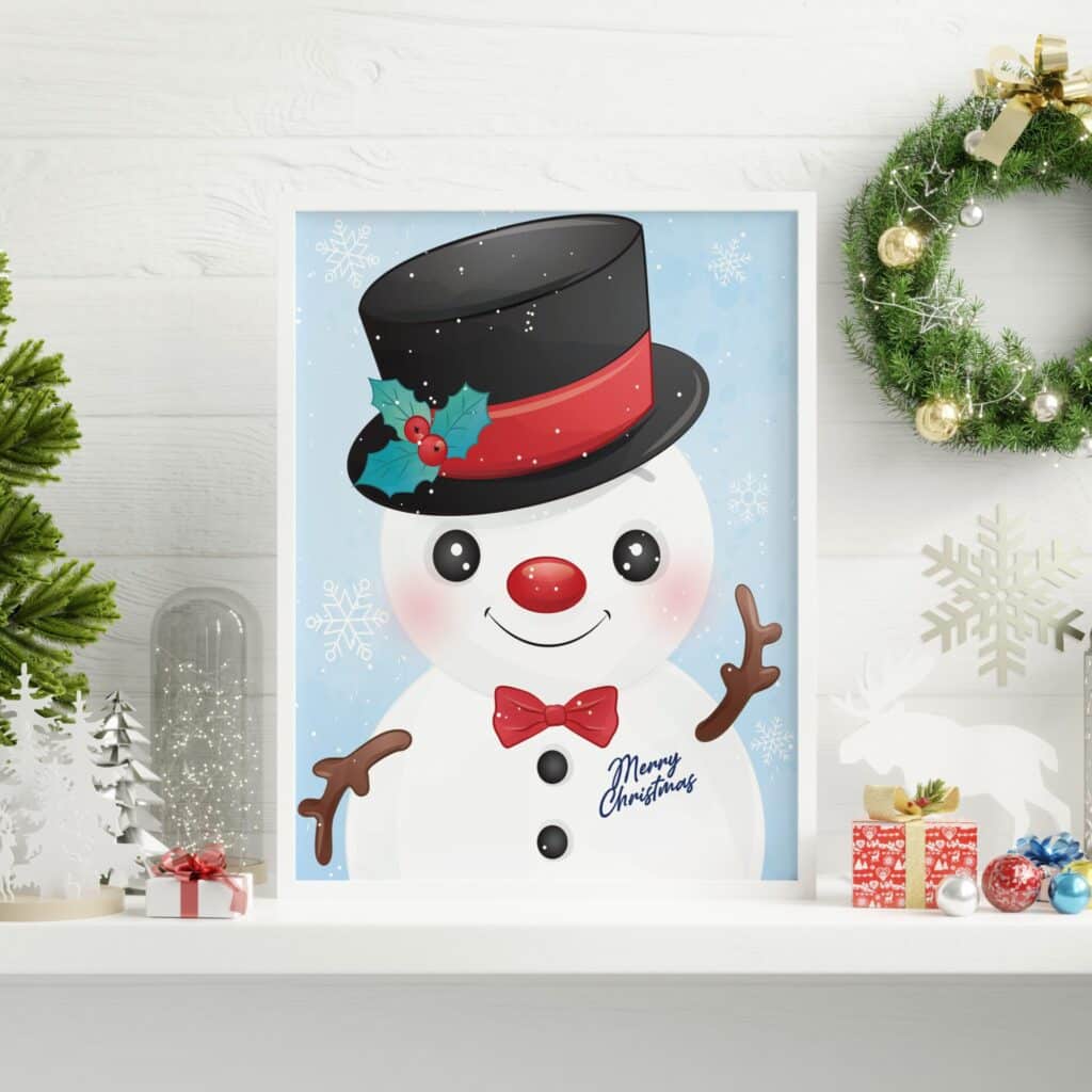 om de zăpadă tablou decorativ de sărbători pentru copii