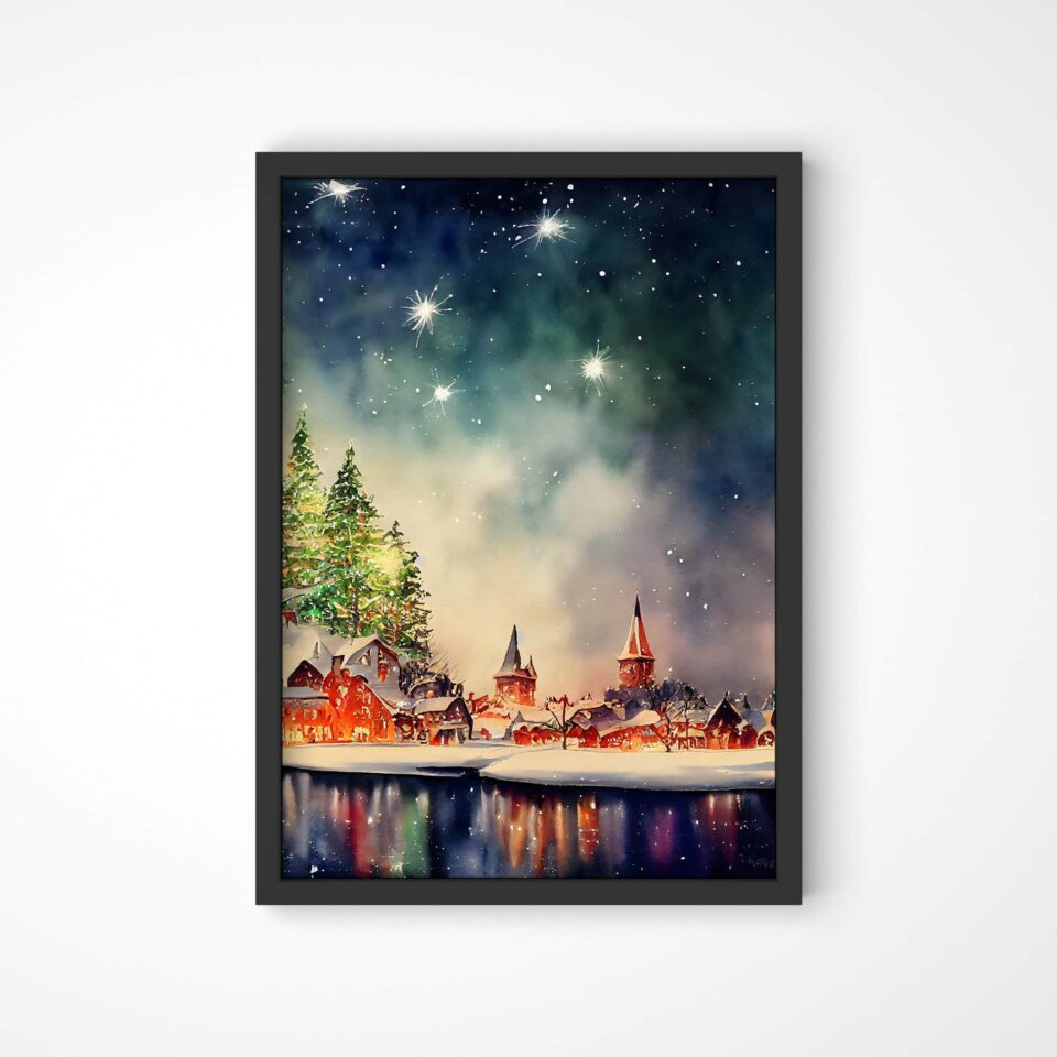 sat in culorile craciunului rama neagra