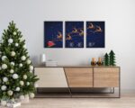 moș crăciun și renii set 3 tablouri model 3 (copiază)