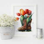 hortensie și căsuță de păsărele tablou de primăvară