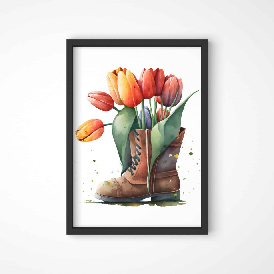 hortensie și căsuță de păsărele tablou de primăvară