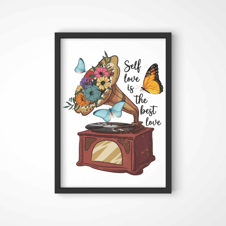 self love a4 vertical black