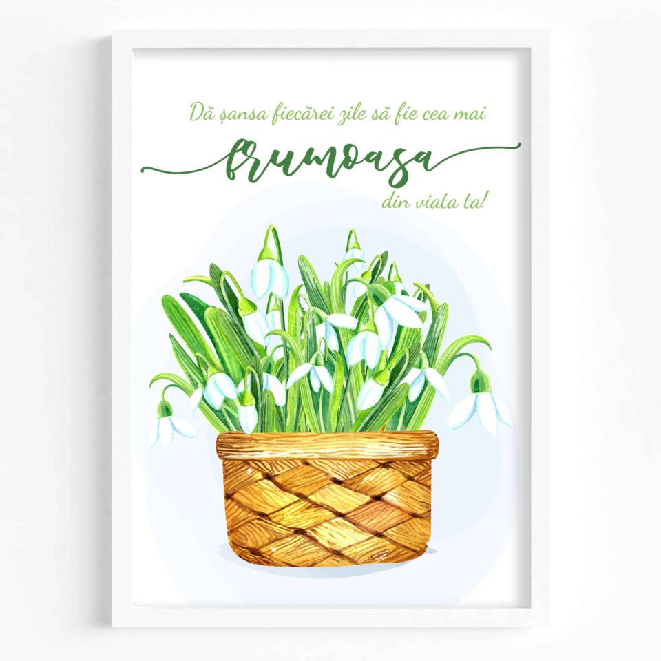 coș cu ghiocei tablou de primăvară