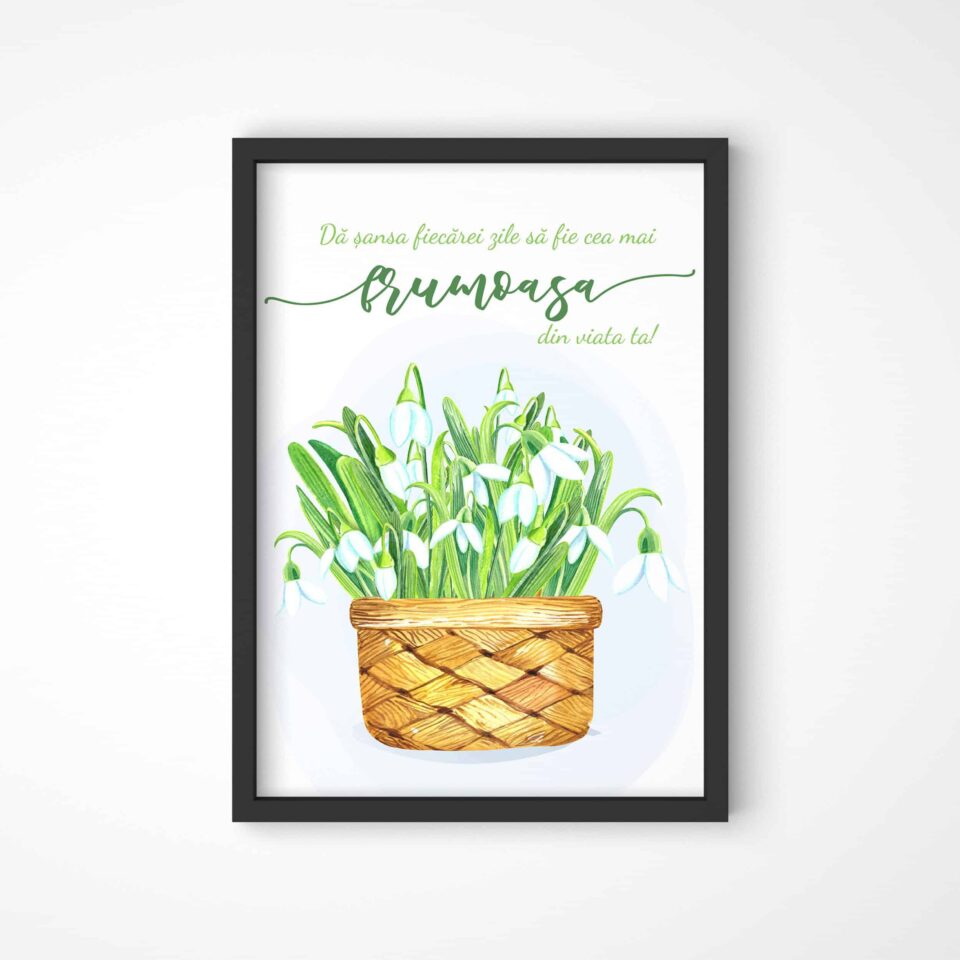 coș cu ghiocei tablou de primăvară