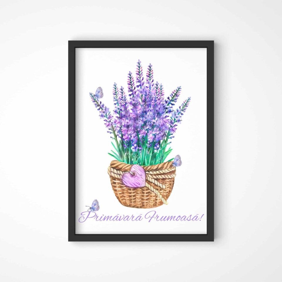 coș cu lavandă tablou de primăvară