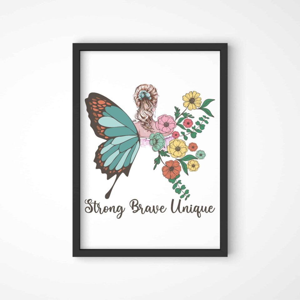 strong, brave, unique felicitare 10x15cm