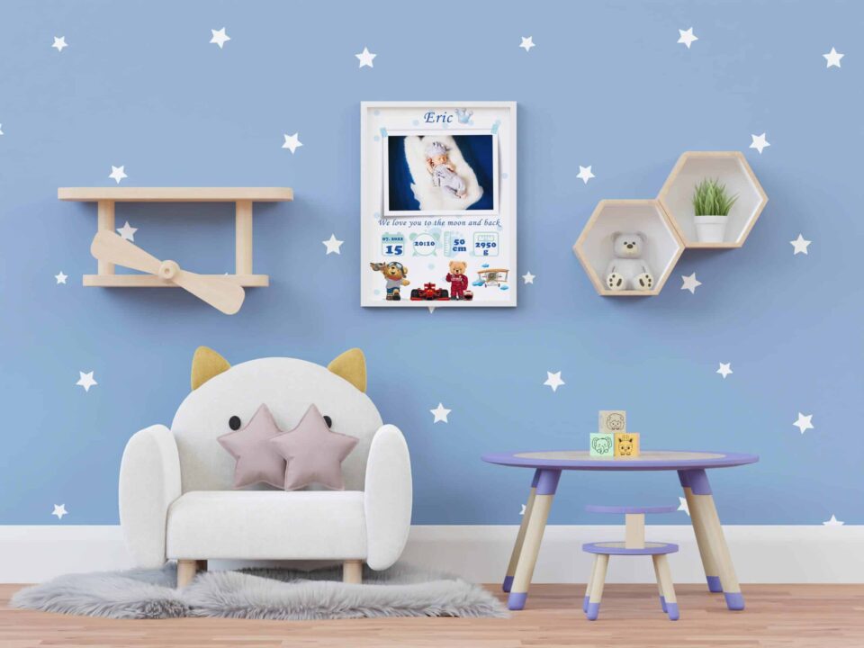 tablou personalizabil cu poză nou născut eric