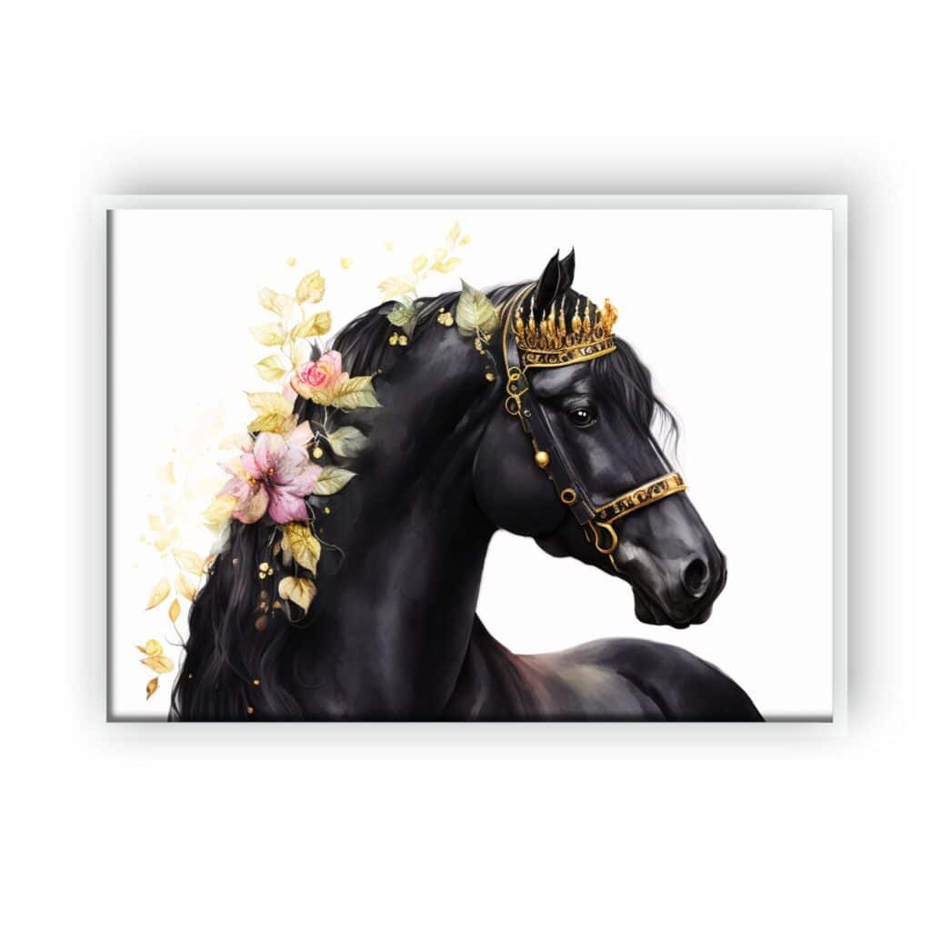 tablou majestic black horse