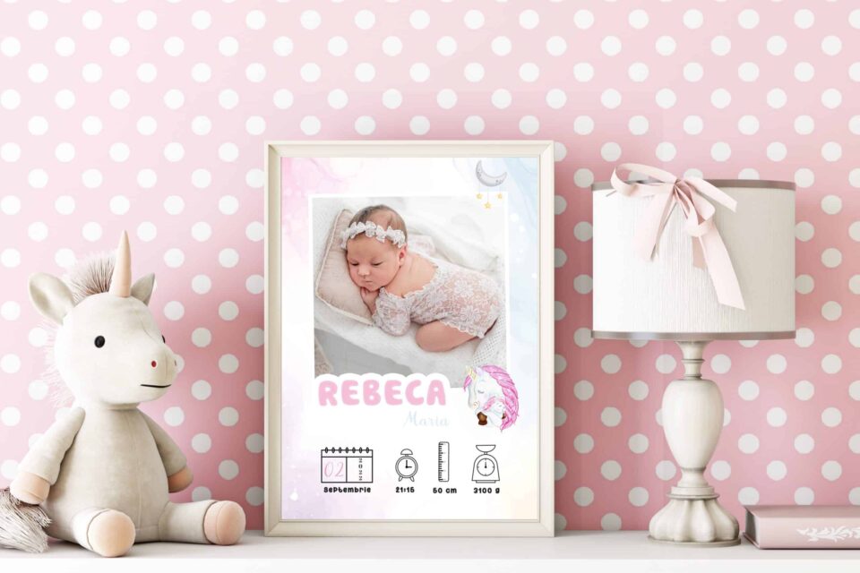 tablou personalizabil cu poză nou născut giulia (copiază)