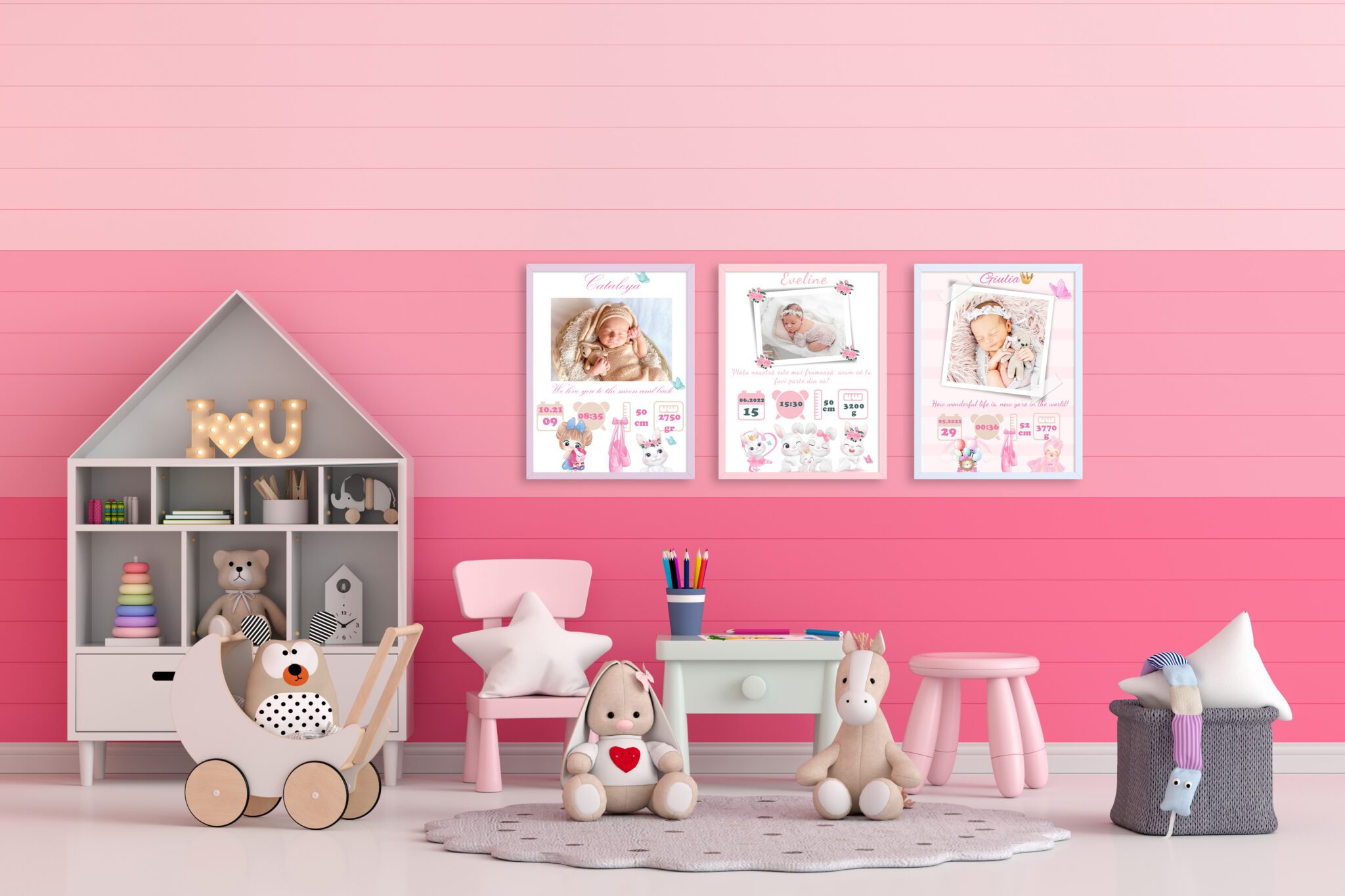 nou nascut fete 3 tablouri