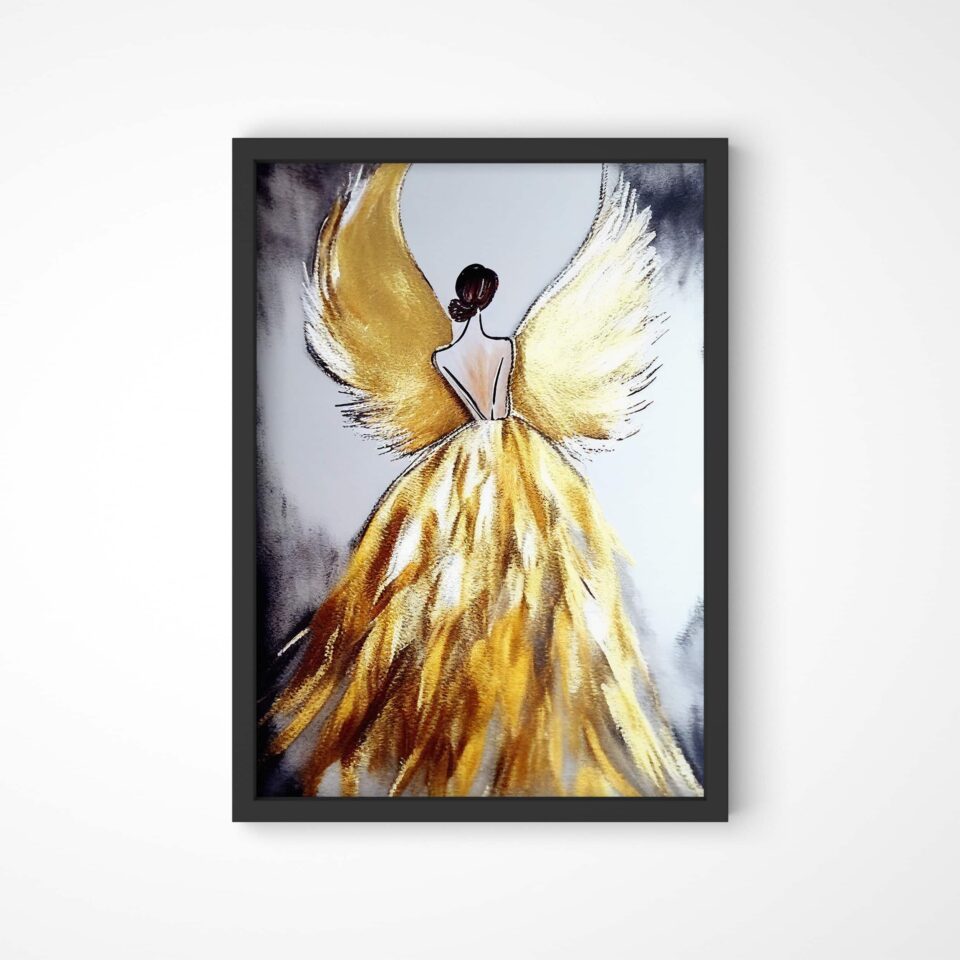 tablou textură canvas abstract art gold